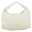 BOTTEGA VENETA INTRECCIATO Hobo Shoulder Bag Leather White 115653 Auth 155688-3