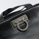 Salvatore Ferragamo Gancini Hand Bag Leather Black Silver Auth 155690-14
