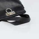 Salvatore Ferragamo Gancini Hand Bag Leather Black Silver Auth 155690-7