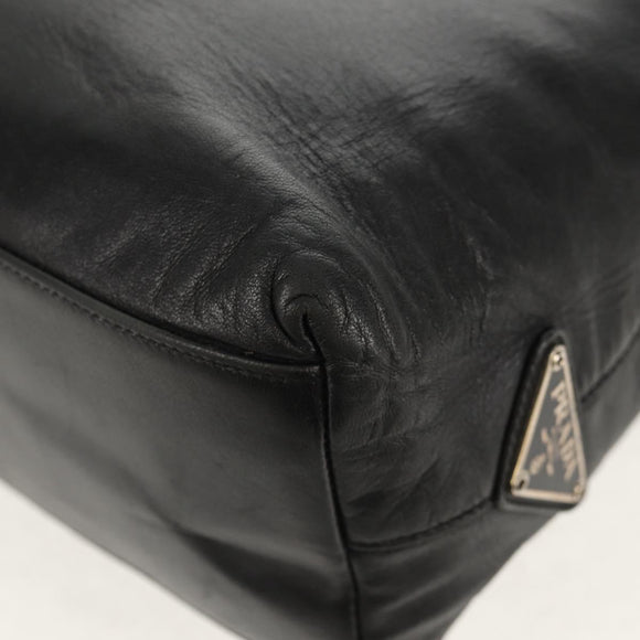 PRADA Shoulder Bag Leather Black Auth 155691V