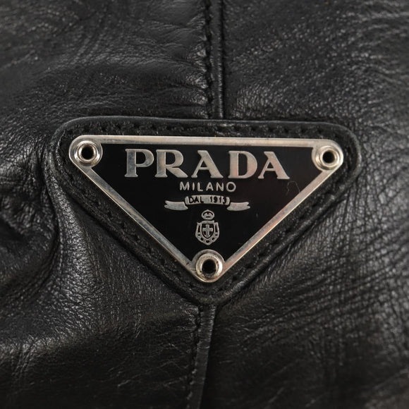 PRADA Shoulder Bag Leather Black Auth 155691V