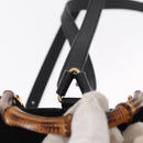 GUCCI Bamboo Backpack Suede Black Gold Auth 155693-10