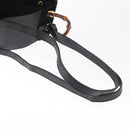 GUCCI Bamboo Backpack Suede Black Gold Auth 155693-11