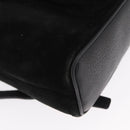 GUCCI Bamboo Backpack Suede Black Gold Auth 155693-14