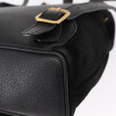 GUCCI Bamboo Backpack Suede Black Gold Auth 155693-17