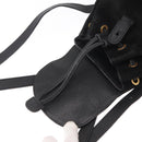 GUCCI Bamboo Backpack Suede Black Gold Auth 155693-20