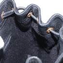 GUCCI Bamboo Backpack Suede Black Gold Auth 155693-23