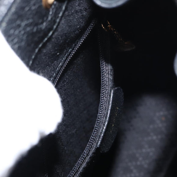 GUCCI Bamboo Backpack Suede Black Gold Auth 155693