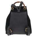 GUCCI Bamboo Backpack Suede Black Gold Auth 155693-3