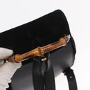 GUCCI Bamboo Backpack Suede Black Gold Auth 155693-7