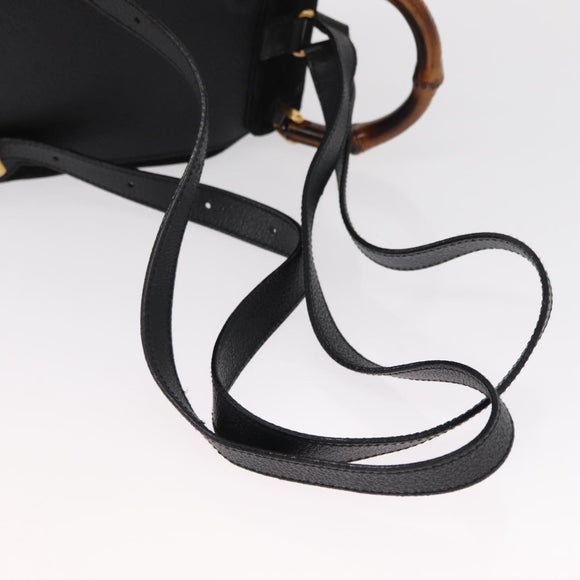 GUCCI Bamboo Backpack Suede Black Gold 003 1956 0030 Auth 155694