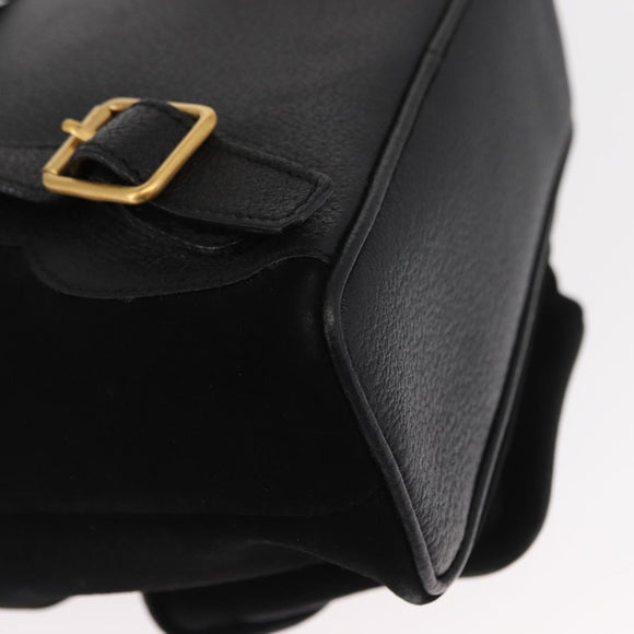GUCCI Bamboo Backpack Suede Black Gold 003 1956 0030 Auth 155694
