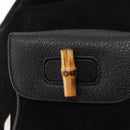 GUCCI Bamboo Backpack Suede Black Gold 003 1956 0030 Auth 155694-21