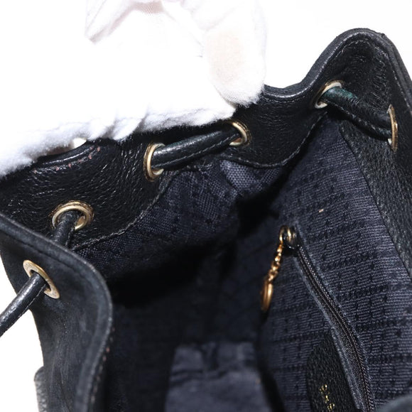 GUCCI Bamboo Backpack Suede Black Gold 003 1956 0030 Auth 155694