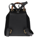 GUCCI Bamboo Backpack Suede Black Gold 003 1956 0030 Auth 155694-2