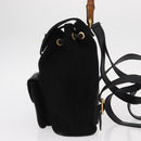 GUCCI Bamboo Backpack Suede Black Gold 003 1956 0030 Auth 155694-3