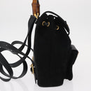 GUCCI Bamboo Backpack Suede Black Gold 003 1956 0030 Auth 155694-4