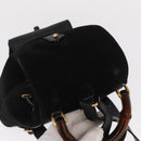 GUCCI Bamboo Backpack Suede Black Gold 003 1956 0030 Auth 155694-6