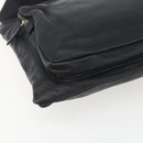 PRADA Schoudertas Leer Zwart Zilver Auth 155697A-15