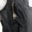 PRADA Schoudertas Leer Zwart Zilver Auth 155697A-19