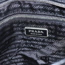 PRADA Schoudertas Leer Zwart Zilver Auth 155697A-20