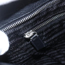 PRADA Schoudertas Leer Zwart Zilver Auth 155697A-21