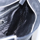 PRADA Schoudertas Leer Zwart Zilver Auth 155697A-22