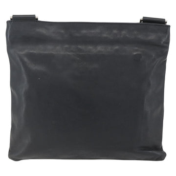 PRADA Shoulder Bag Leather Black Silver Auth 155697 - 0