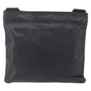 PRADA Schoudertas Leer Zwart Zilver Auth 155697A-2