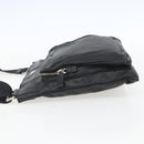 PRADA Schoudertas Leer Zwart Zilver Auth 155697A-3