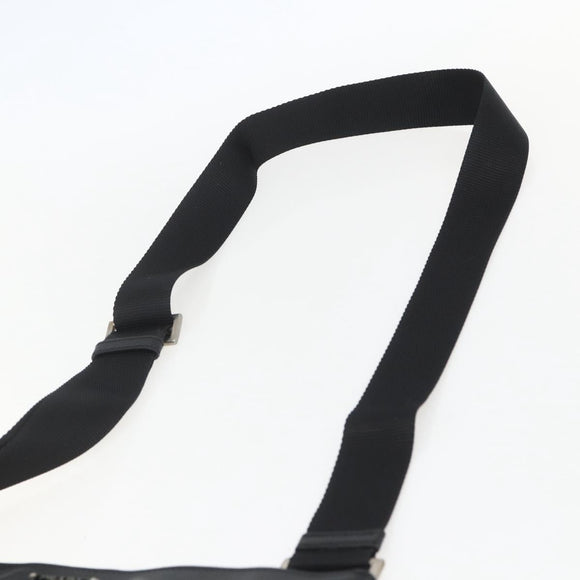 PRADA Schoudertas Leer Zwart Zilver Auth 155697A