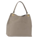 PRADA Shoulder Bag Leather Gray Gold Auth 155698-1