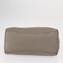 PRADA Shoulder Bag Leather Gray Gold Auth 155698-10