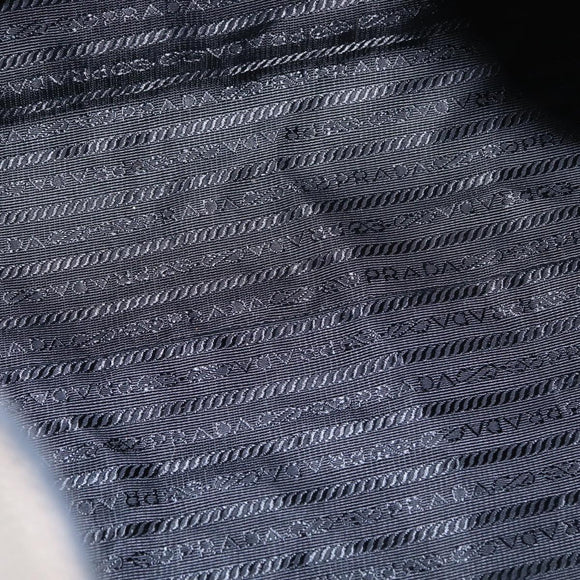 PRADA Shoulder Bag Leather Gray Gold Auth 155698