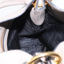 PRADA Shoulder Bag Leather Gray Gold Auth 155698-17