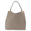 PRADA Shoulder Bag Leather Gray Gold Auth 155698-2