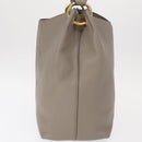 PRADA Shoulder Bag Leather Gray Gold Auth 155698-4