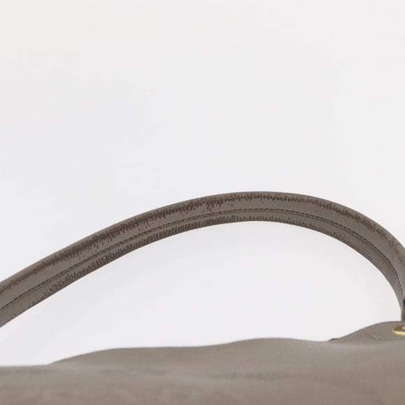 PRADA Shoulder Bag Leather Gray Gold Auth 155698