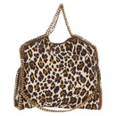 Stella MacCartney Chain Falabella Bag Canvas Brown Gold 234387 Auth 155699-1
