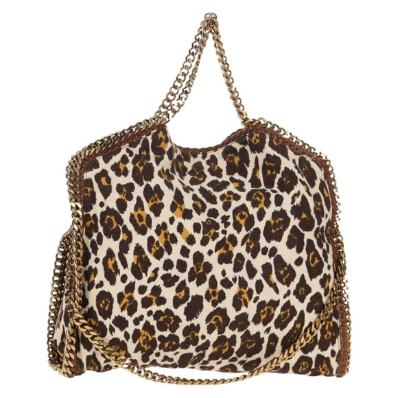 Stella MacCartney Chain Falabella Bag Canvas Brown Gold 234387 Auth 155699