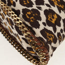 Stella MacCartney Chain Falabella Bag Canvas Brown Gold 234387 Auth 155699-11