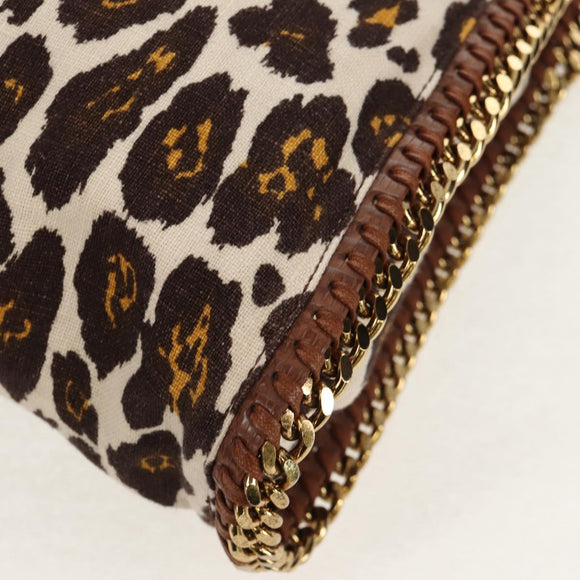 Stella MacCartney Chain Falabella Bag Canvas Brown Gold 234387 Auth 155699