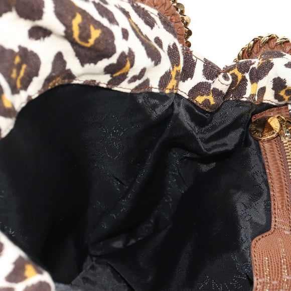 Stella MacCartney Chain Falabella Bag Canvas Brown Gold 234387 Auth 155699