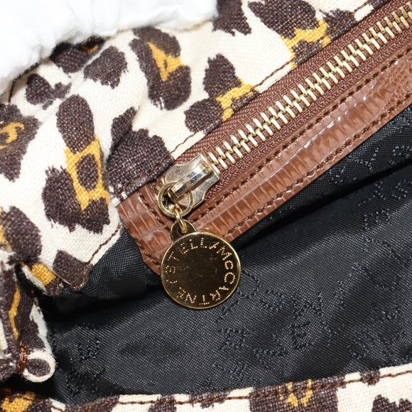 Stella MacCartney Chain Falabella Bag Canvas Brown Gold 234387 Auth 155699