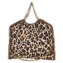 Stella MacCartney Chain Falabella Bag Canvas Brown Gold 234387 Auth 155699-2