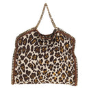 Stella MacCartney Chain Falabella Bag Canvas Brown Gold 234387 Auth 155699-3