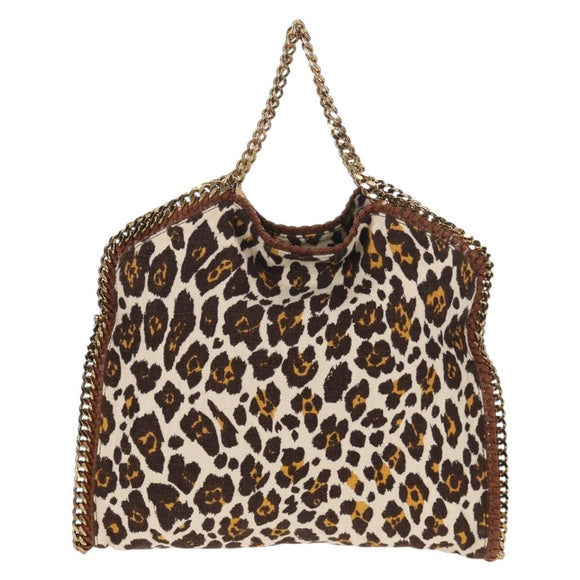 Stella MacCartney Chain Falabella Bag Canvas Brown Gold 234387 Auth 155699