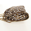 Stella MacCartney Chain Falabella Bag Canvas Brown Gold 234387 Auth 155699-4