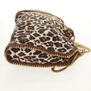 Stella MacCartney Chain Falabella Bag Canvas Brown Gold 234387 Auth 155699-5