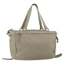 BOTTEGA VENETA INTRECCIATO Hand Bag Leather Beige Gold Auth 155700-1